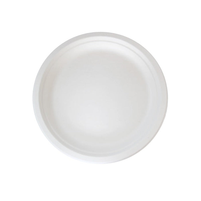 Plato redondo de caña de azúcar blanco Ø180mm - 1000Uds