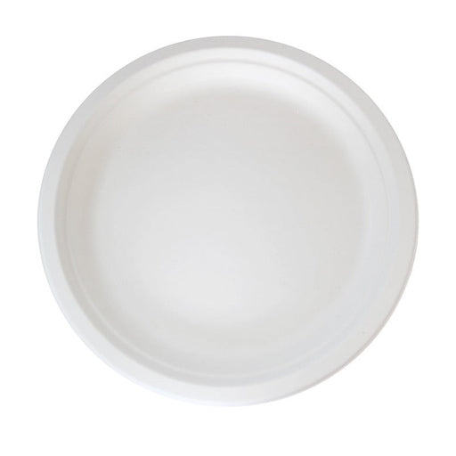 Plato redondo de caña de azúcar blanco Ø220mm - 500Uds