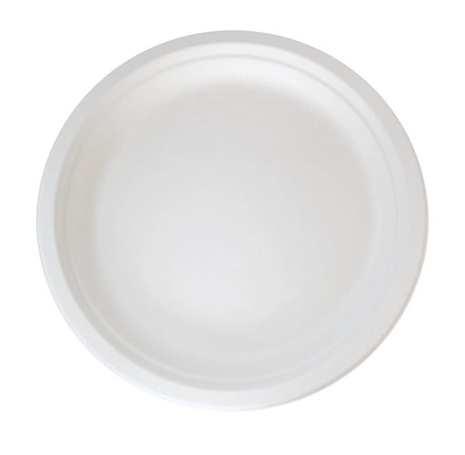 Plato redondo de caña de azúcar blanco Ø242mm A23mm - 500Uds