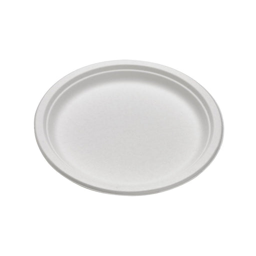 Plato redondo de caña de azúcar blanco Ø261mm A21mm - 500Uds