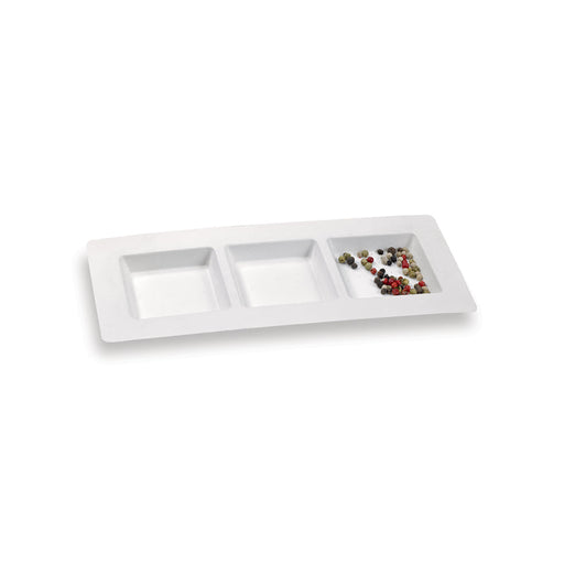 Plato de pulpa 3 compartimentos Tapas 260x110mm - 250Uds