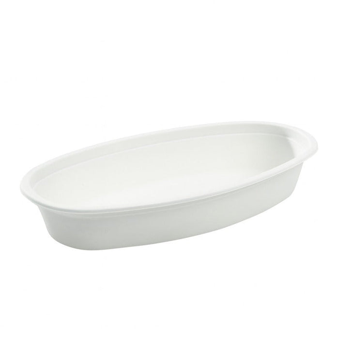 Ensaladera de pulpa ovalada de caña blanca 700ml 230x140mm A50mm - 1000Uds