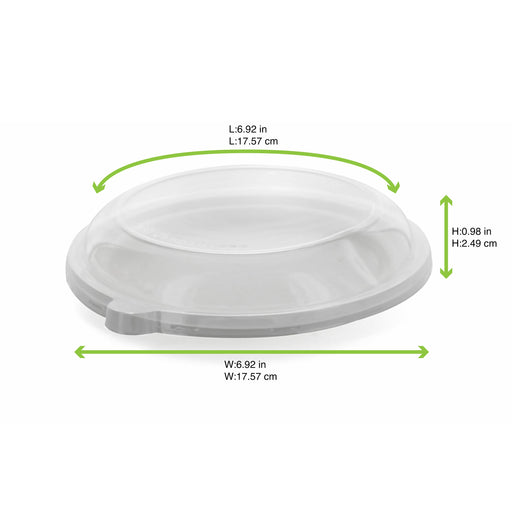 Tapa plana transparente PET Ø176mm A25mm - 100Uds