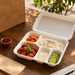 Combo bandeja de pulpa blanca 5 compartimentos con tapa 282x220mm A37,5mm - 200Uds