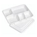 Combo bandeja de pulpa blanca 5 compartimentos con tapa 282x220mm A37,5mm - 200Uds