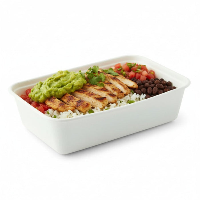 Ensaladera rectangular de pulpa blanca 500ml 172x116mm A40mm - 500Uds