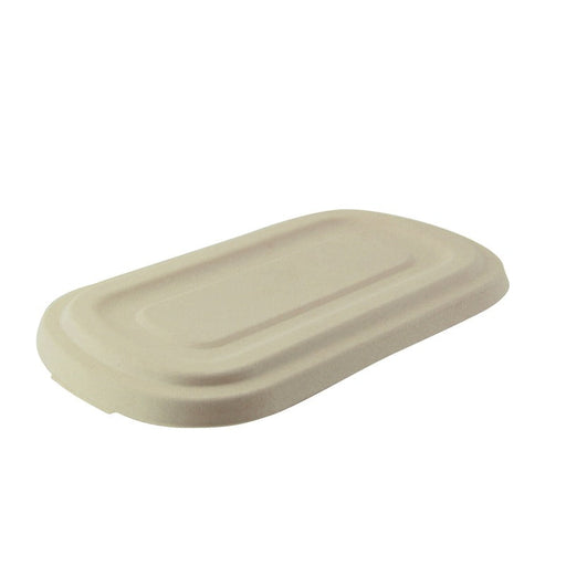 Tapa plana rectangular marrón de pulpa 269x139mm A16mm - 250Uds
