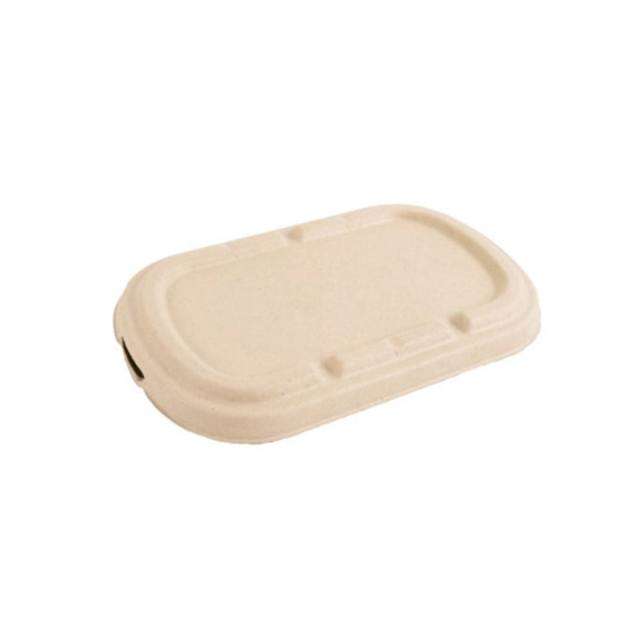 Tapa plana rectangular marrón de pulpa 205x123mm A15mm - 300Uds