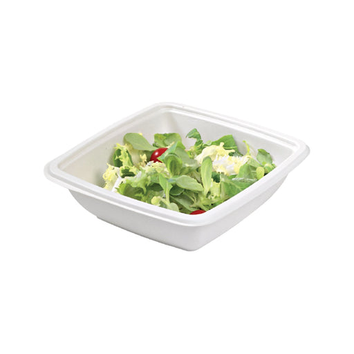 Ensaladera cuadrada de pulpa blanca 750ml 195x195mm A45mm - 300Uds