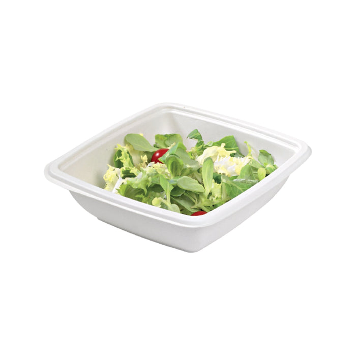 Ensaladera cuadrada de pulpa blanca 750ml 195x195mm A45mm - 300Uds