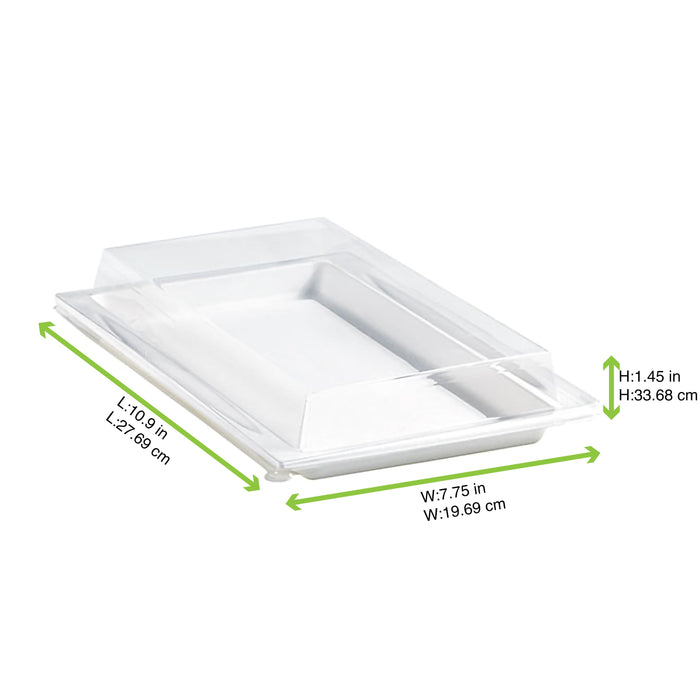 Tapa plana transparente PET 272x193mm A33mm - 100Uds