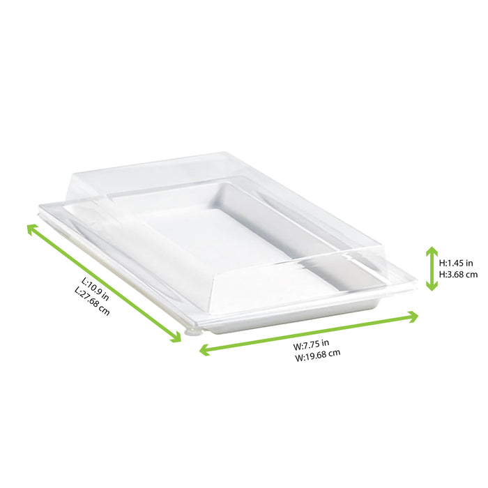 Tapa plana transparente PET 272x193mm A33mm - 200Uds