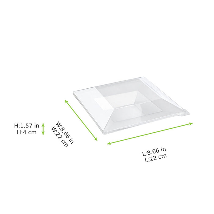 Tapa plana transparente PET para 210AQ2121 220x220mm A40mm - 60Uds
