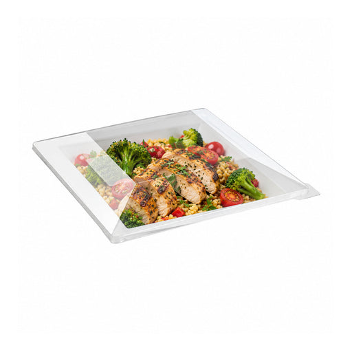 Tapa plana transparente PET para 210AQ2424 245x245mm A30mm - 60Uds