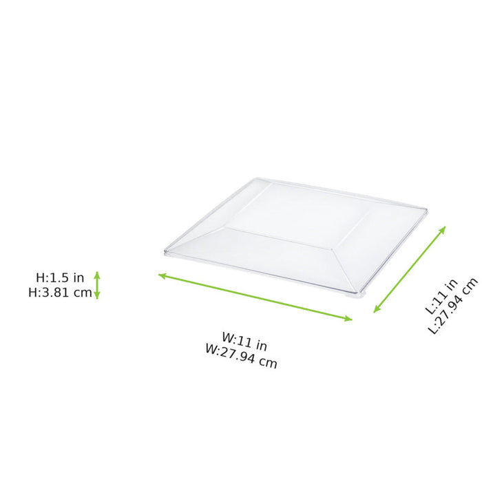 Tapa plana transparente PET para 210AQ2727 280x280mm A40mm - 60Uds