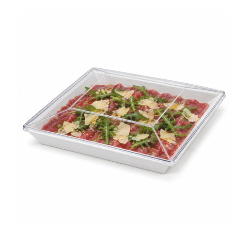 Tapa plana transparente PET para 210AQ2727 280x280mm A40mm - 60Uds