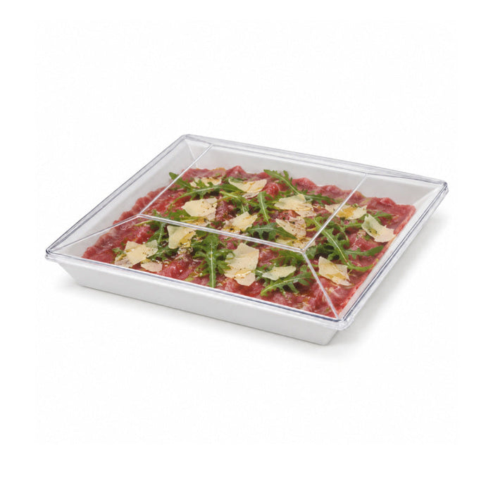 Tapa plana transparente PET para 210AQ2727 280x280mm A40mm - 60Uds