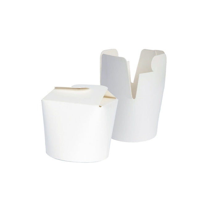 Caja de base redonda de cartón blanco con cierre de mariposa 230ml Ø70mm A59mm - 500Uds