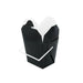 Caja cuadrada de cartón negra con asa blanca 415ml 92x74mm A90mm - 450Uds