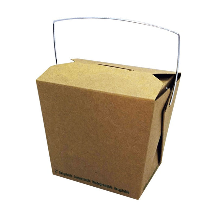 Caja cuadrada de cartón kraft con asa 100x92mm H104mm 750ml - 500Uds