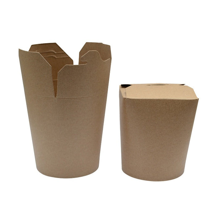 Caja redonda de cartón kraft con cierre ranura 1000ml 100x90mm A120mm - 500Uds