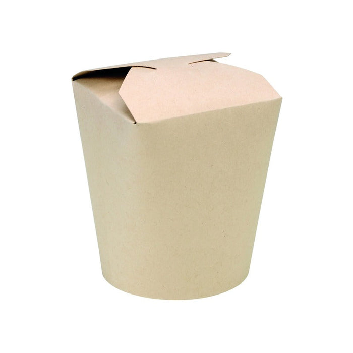 Caja de base redonda de cartón y fibra de bambú laminada con PLA 500ml 81x73mm A98mm - 500Uds