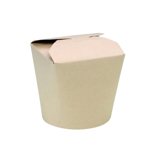 Caja de base redonda de cartón y fibra de bambú laminada con PLA 750ml 98x85mm A93mm - 500Uds