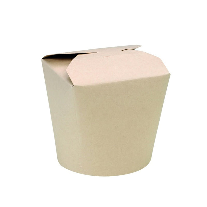Caja de base redonda de cartón y fibra de bambú laminada con PLA 750ml 98x85mm A93mm - 500Uds