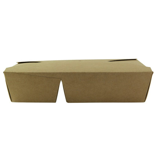 Caja de comida kraft con cierre 2-compartimentos 1 090ml 214x160mm A47mm - 200Uds