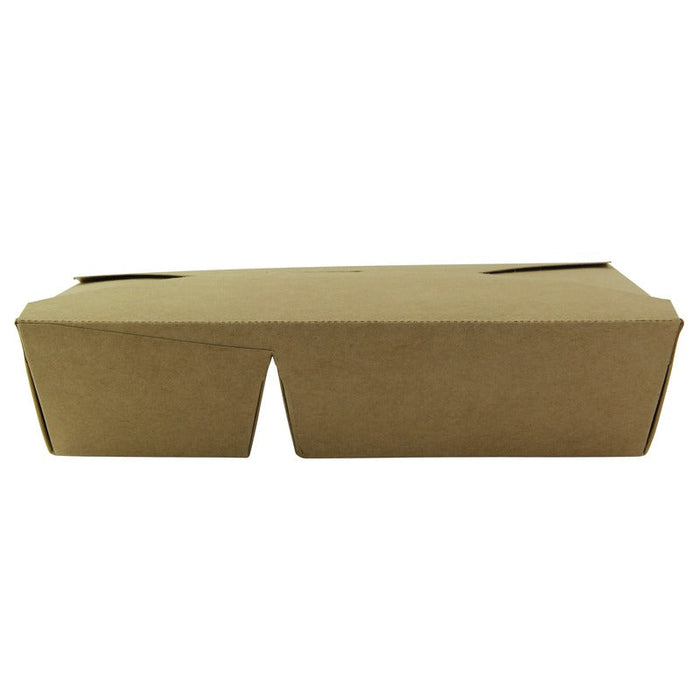 Caja de comida kraft con cierre 2-compartimentos 1 090ml 214x160mm A47mm - 200Uds