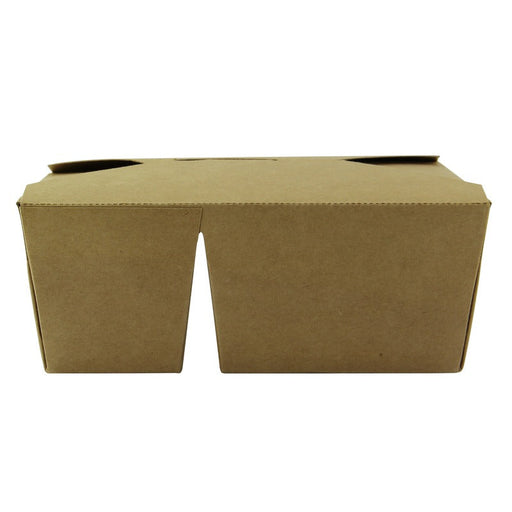 Caja de comida kraft con cierre 2-compartimentos 1 040ml 168x135mm A65mm - 200Uds