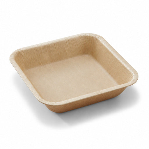 Cuenco cuadrado de hoja de palma 180ml 120x120mm A30mm - 100Uds