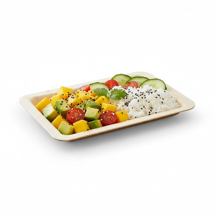 Plato rectangular de hoja de palmera 240x160mm A25mm - 100Uds