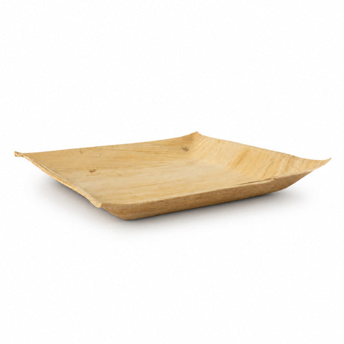 Plato cuadrado de hoja de palmera 270x270mm - 60Uds