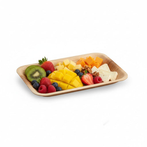 Plato rectangular de hoja de palmera 280x180mm A15mm - 100Uds