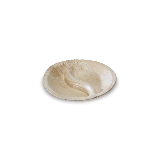 Mini plato redondo con 2 compartimentos de hoja de palma YING YANG Ø100mm A20mm - 100Uds