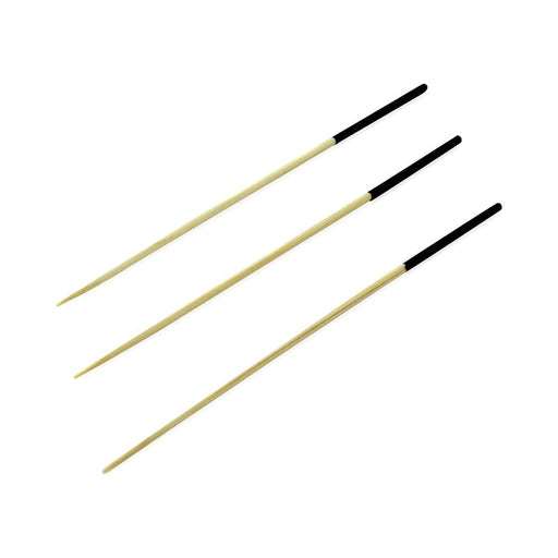 Pincho de bambú con extremo de color negro 120mm - 2000Uds