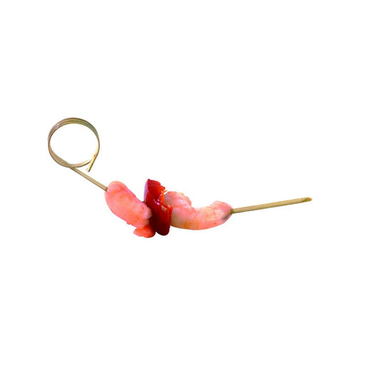 Pincho de bambú curvado con extremo en forma de bucle 110mm - 2000Uds