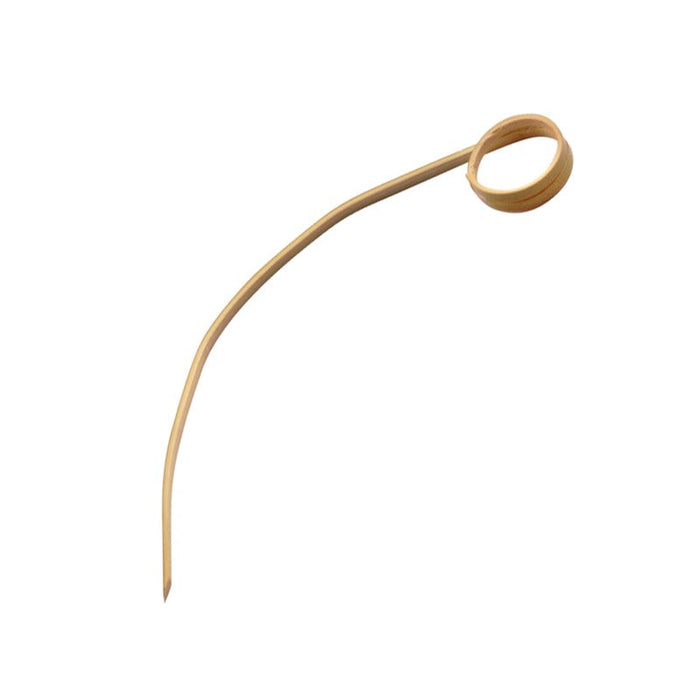 Pincho de bambú curvado con extremo en forma de bucle 110mm - 2000Uds