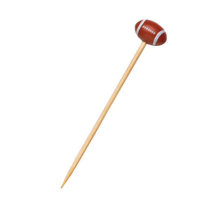 Pincho de bambú con decoración pelota de futbol A120mm - 1000Uds