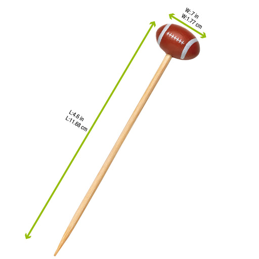 Pincho de bambú con decoración pelota de futbol A120mm - 1000Uds
