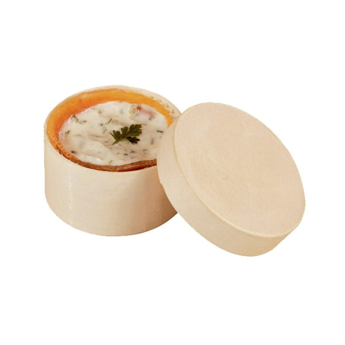 Caja redonda de madera con tapa Ø65mm A45mm - 100Uds