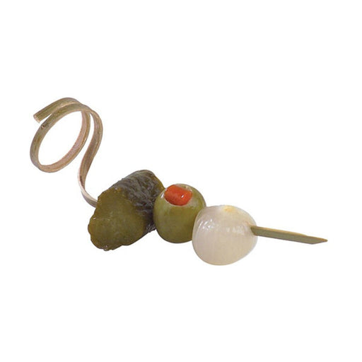 Pincho de bambú con extremo en forma de bucle 90mm - 2000Uds