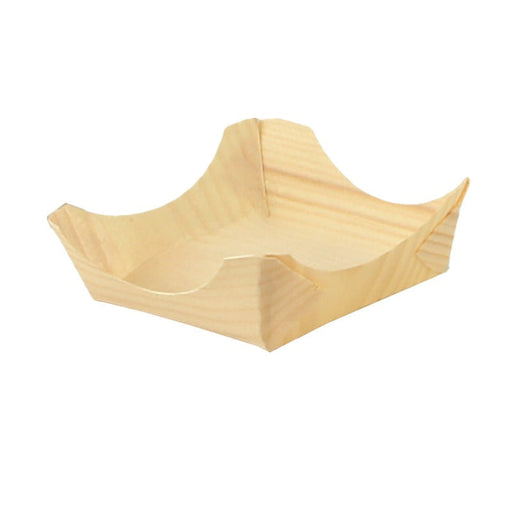 Platito cuadrado de madera Ø85mm A35mm - 1000Uds