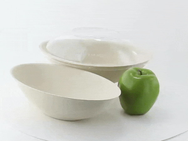 Bol ovalado de pulpa marrón BioNchic 1000ml 240x145mm A63mm - 250Uds