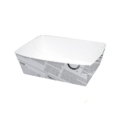 Bandeja de cartón blanco con diseño periódico 440ml 80x110mm A40mm - 1000Uds