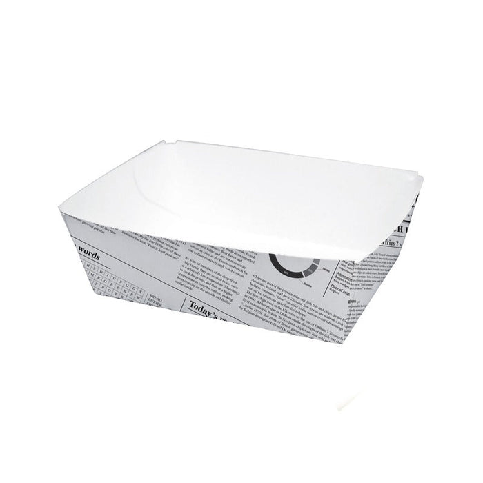 Bandeja de cartón blanco con diseño periódico 440ml 80x110mm A40mm - 1000Uds