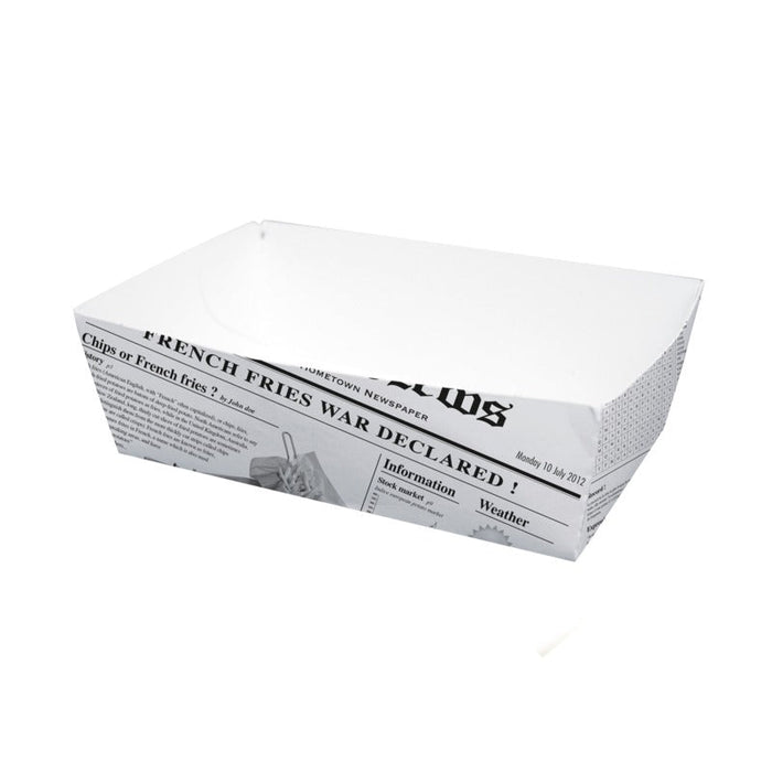 Bandeja de cartón blanco con diseño periódico 850ml 150x90mm A50mm - 400Uds