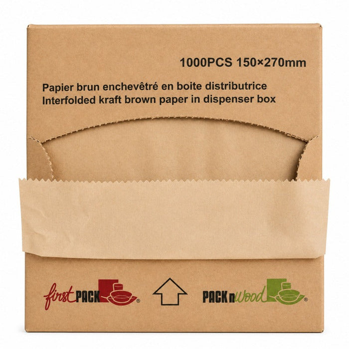 Papel Kraft en caja dispensadora 150x270mm - 10000Uds