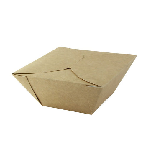 Caja de comida en cartón kraft laminado antigrasa 1450ml 170x170mm A80mm - 200Uds
